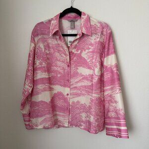 NWT H&M Pink patterned button down shirt